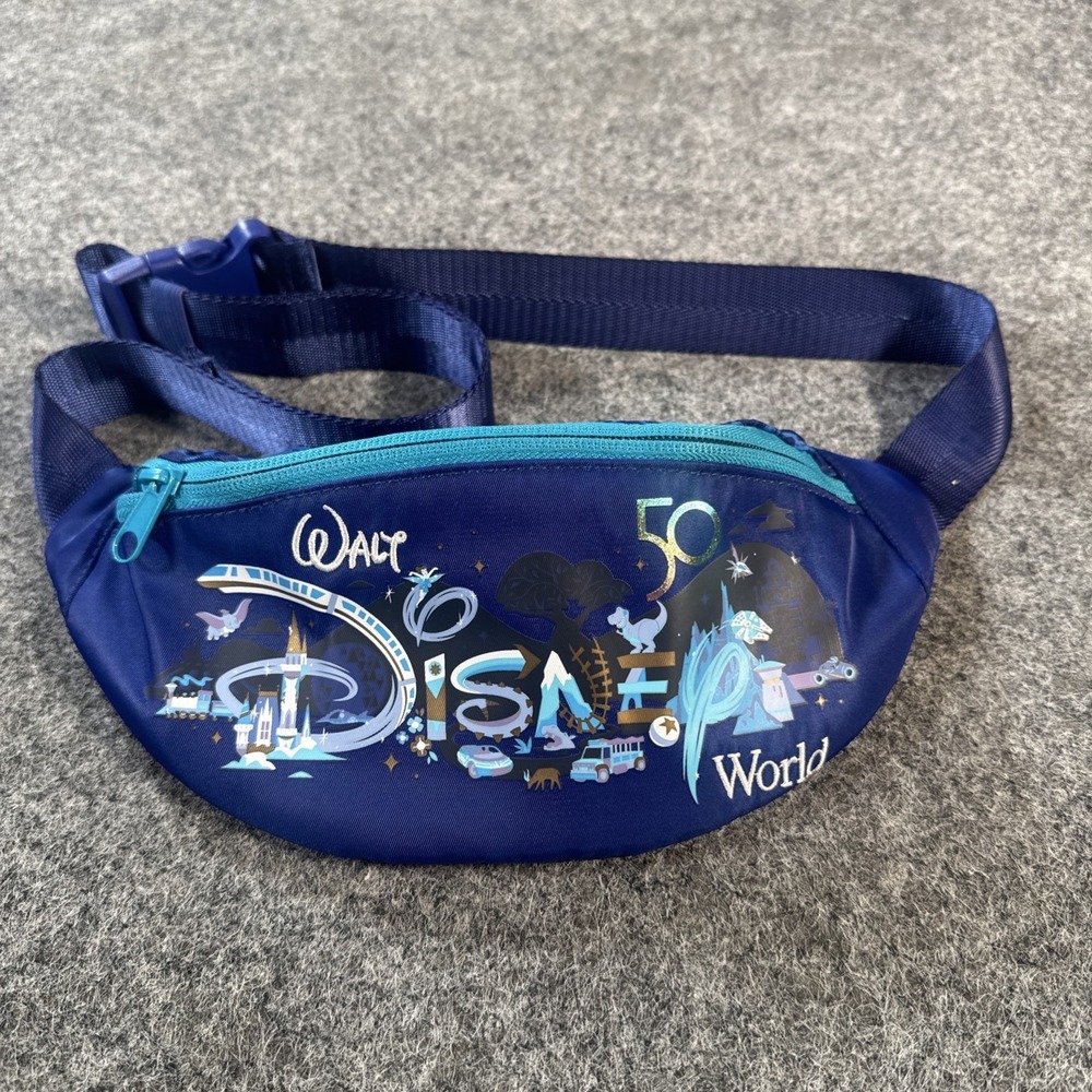 Walt Disney World Parks Fanny Pack 50th Anniversary Belt Bag EUC